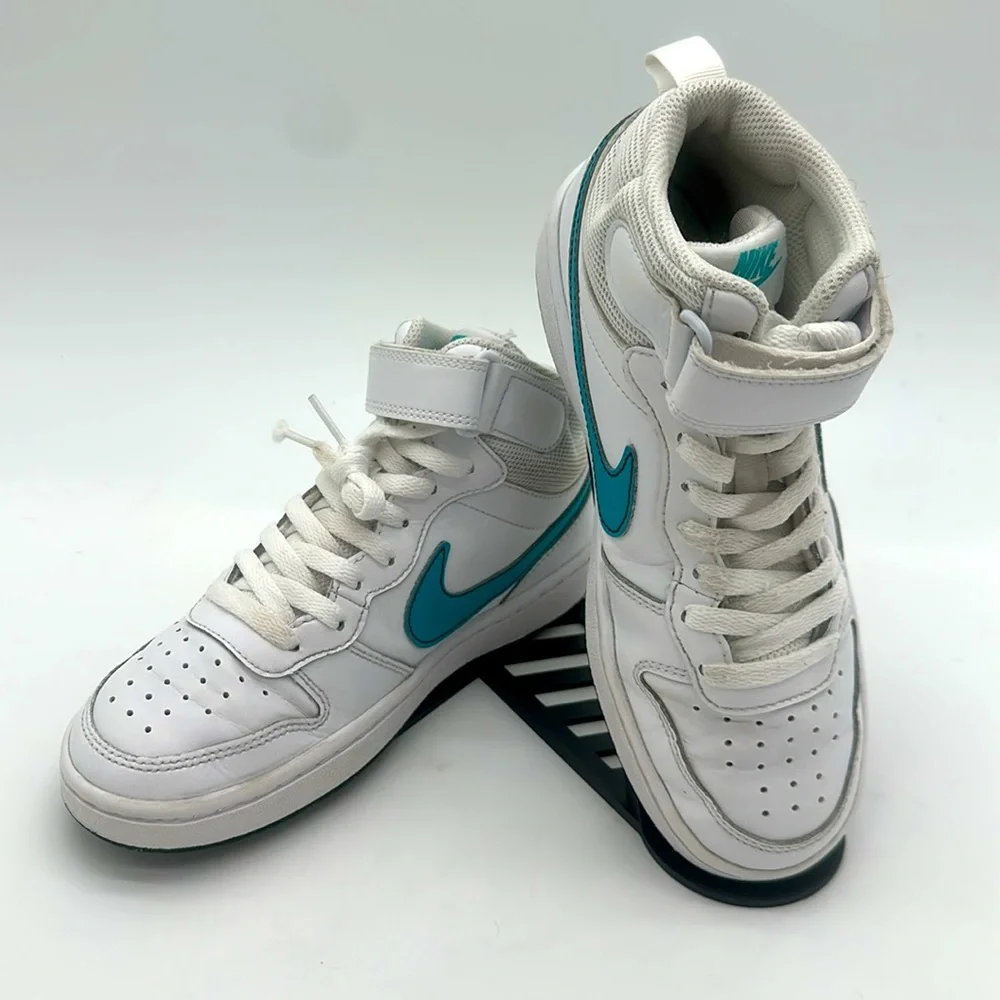 Nike Court Borough Mid 2 GS CD7782-117 Sneaker Kids 3.5 Y White Leather Shoes